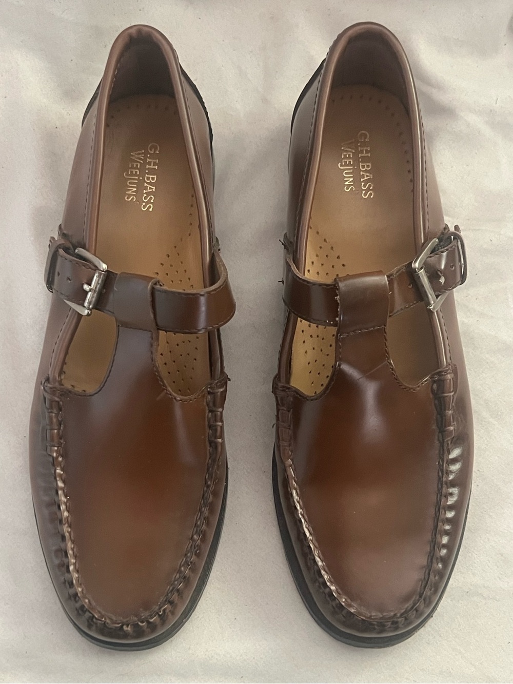 G. H. BASS WEEJUNS MARYJANE SLIP ON BROWN LEATHER LOAFER SHOES US 8 $215 - Picture 6 of 10